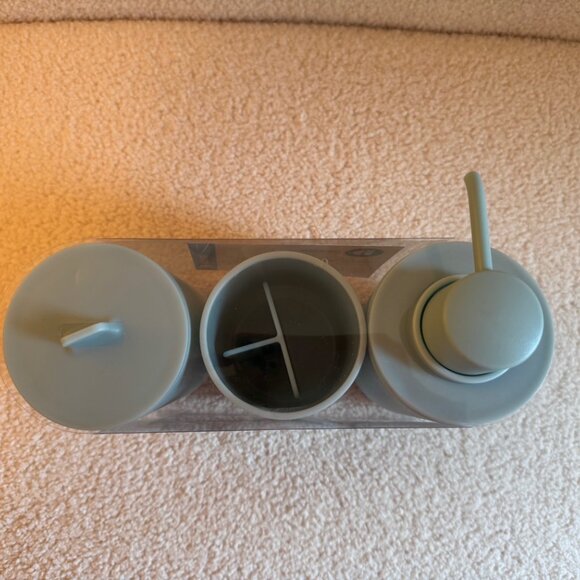 iDesign 3-Piece Bathroom Accessory Set, Soft Aqua - Picture 8 of 8